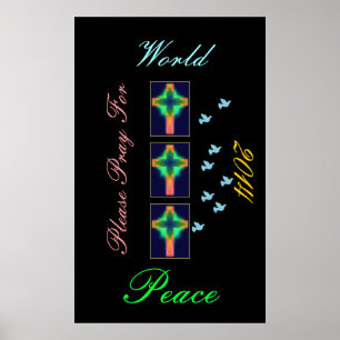 Affiche priez pour la paix mondiale 2014