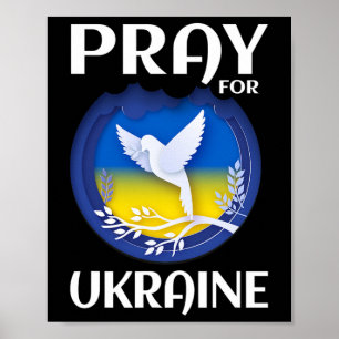 Affiche Priez pour le soutien de l'Ukraine à l'Ukraine