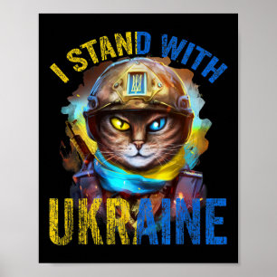 Affiche Priez pour le soutien du soldat chat ukrainien, so