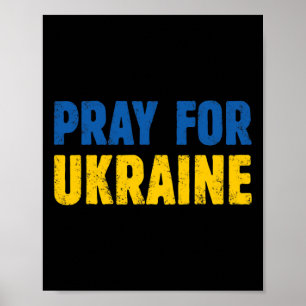 Affiche Priez pour l'Ukraine - Soutenez les Ukrainiens Fem