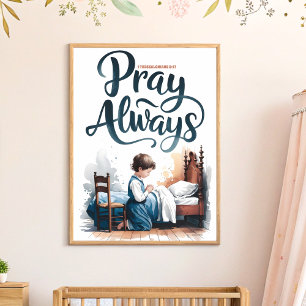 Affiche Priez toujours Boho Christian Nursery Wall Art Imp