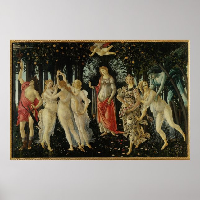 Affiche Primavera / Allégorie du printemps par Botticelli (Devant)