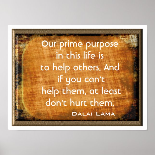 Affiche Prime Purpose - Art Print ~Dalai Lama citation~ (Devant)