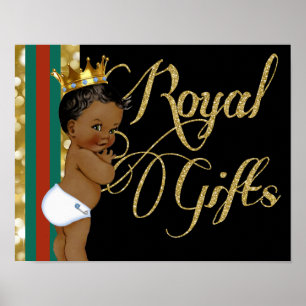 Affiche Prince africain vert Cadeaux royaux fantaisie roug