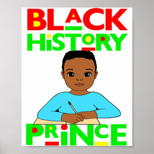 Affiche Prince de l'histoire noire garçon melanine fils Br