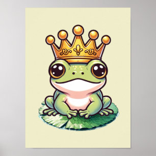Affiche Prince Grenouille en Couronne d'Or Chambre de Nurs