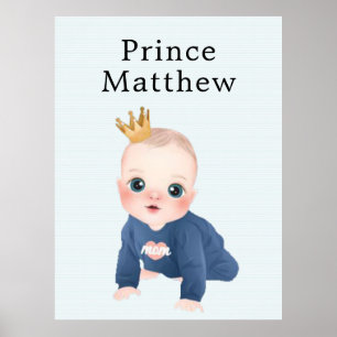 Affiche Prince personnage de dessin animé bébé garçon