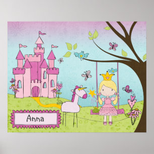 Affiche Princess Castle Art personnalisé