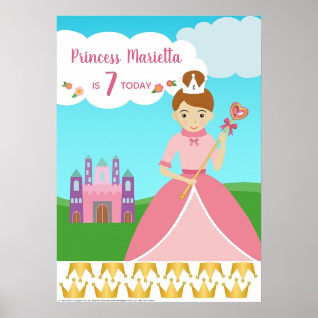 Affiche Princess Party Pin The Tail Game (Devant)
