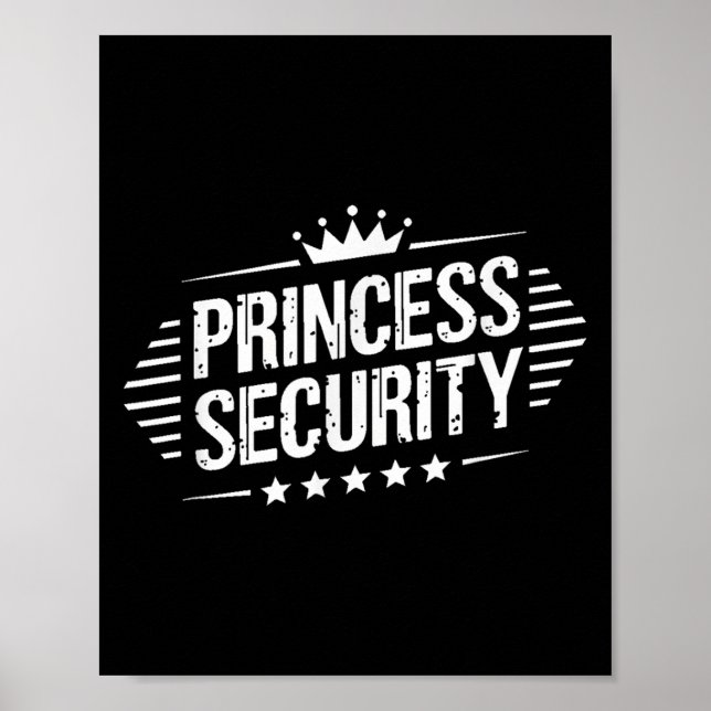 Affiche Princess Security Boys Brother Retro Anniversaire 