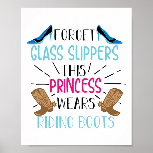 Affiche Princess Wears Riding Boots Cool Horse Riders Funn (Devant)