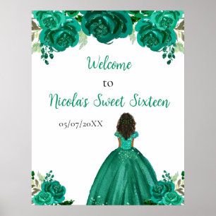 Affiche Princesse à la peau foncée Bienvenue à la Sweet Si