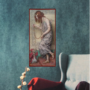 Affiche princesse Art nouveau et sa peinture de singe