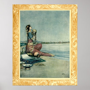 Affiche Princesse au bord de la mer par Heath Robinson