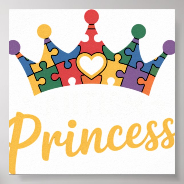 Affiche Princesse autiste Fille Sensibilisation à l'autism (Devant)
