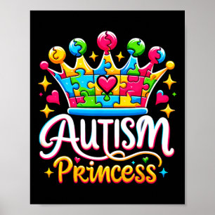 Affiche Princesse autiste Reine de la sensibilisation à l'