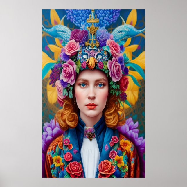 Affiche princesse aux cheveux bouclés (Devant)