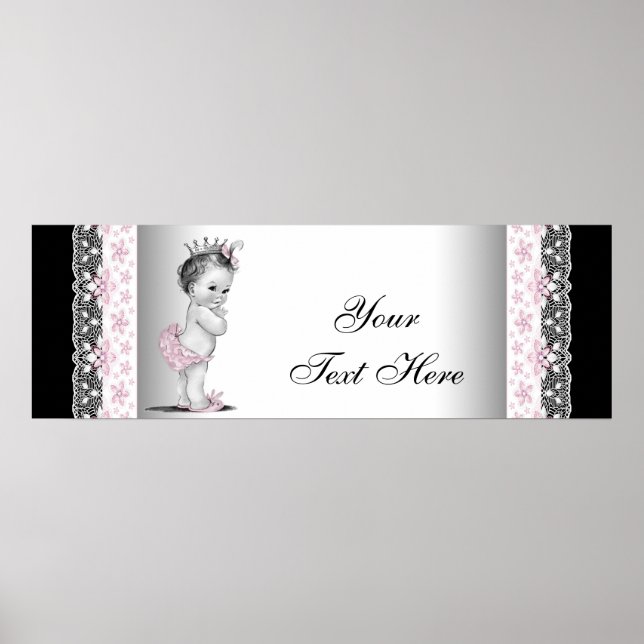 Affiche Princesse bébé vintage rose (Devant)