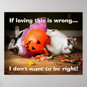 Affiche Princesse Chat avec seau à bonbons