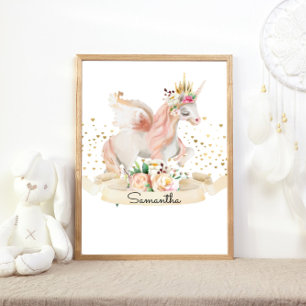 Affiche Princesse Créature Magique Licorne Fille Nursery