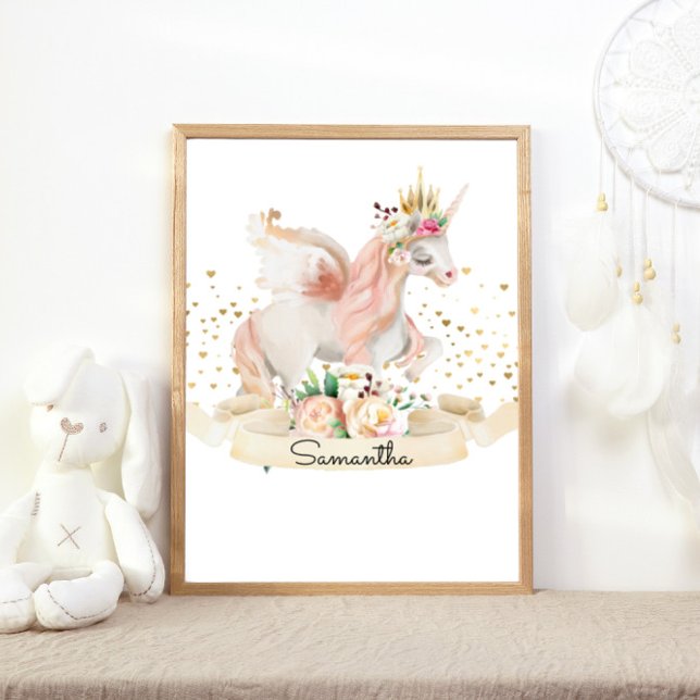 Affiche Princesse Créature Magique Licorne Fille Nursery  (Créateur téléchargé)