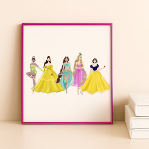 Affiche princesse, croquis de mode,