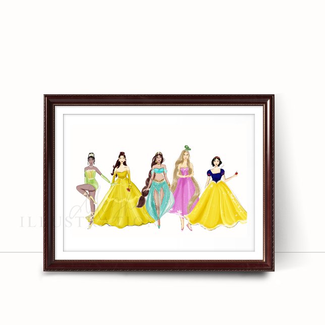 Affiche princesse, croquis de mode, (Créateur téléchargé)