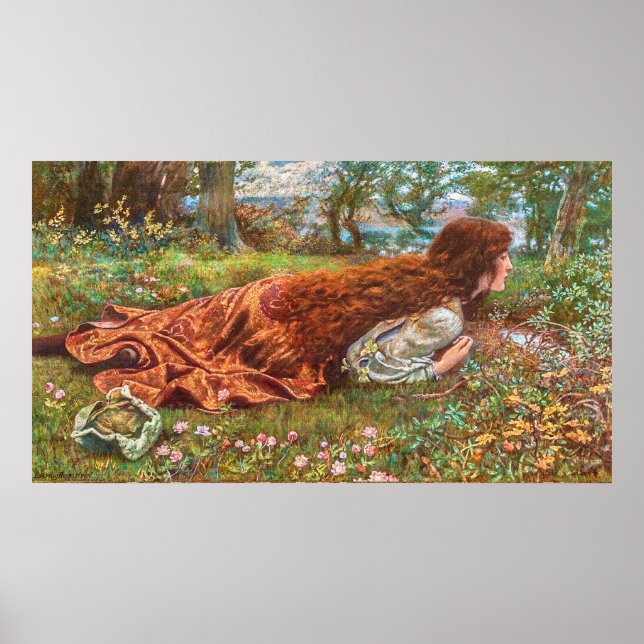 Affiche Princesse dans une forêt parmi les fleurs en été (Devant)