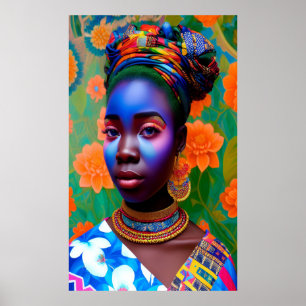 Affiche princesse de maquillage rose et bleu