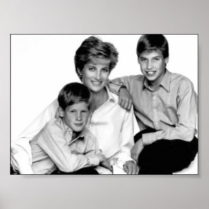 Affiche Princesse Diana et ses fils