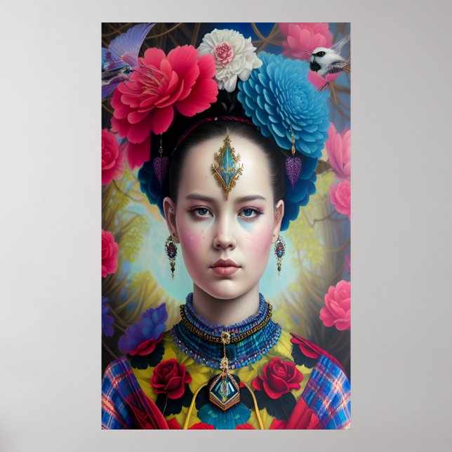 Affiche princesse élégante avec tenue écossaise (Devant)