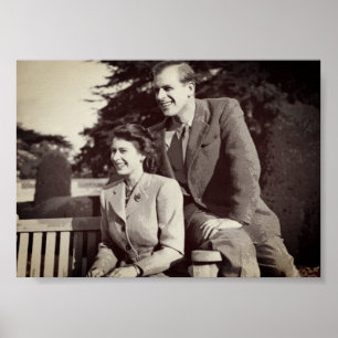 Affiche Princesse Elizabeth II Prince Philip