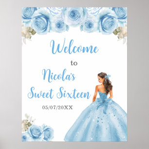 Affiche Princesse en Sweet sixteen Robe Bleue Bienvenue