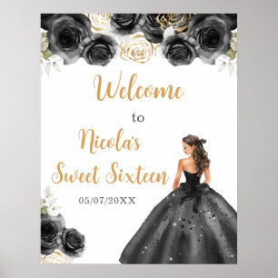Affiche Princesse en Sweet sixteen Robe Noire Bienvenue
