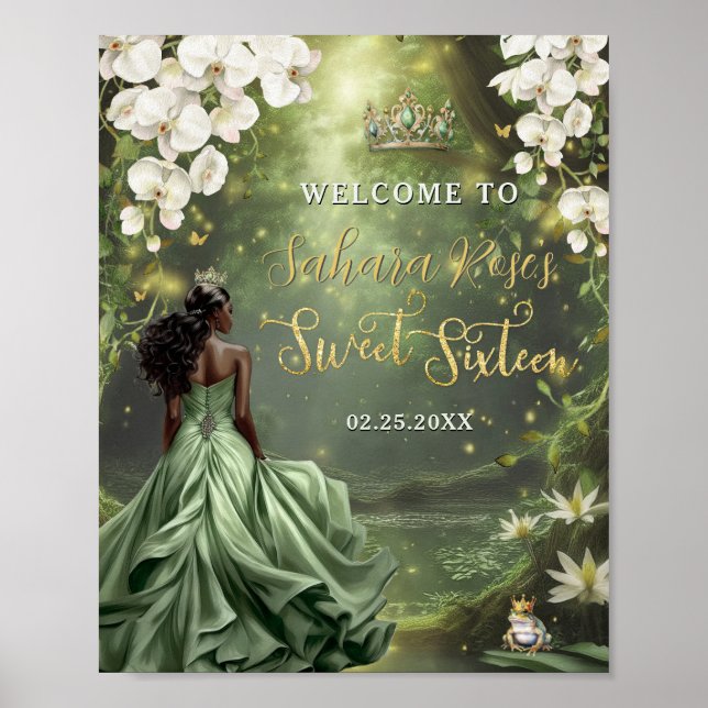 Affiche Princesse noire et crapaud sage robe verte Sweet 1 (Devant)
