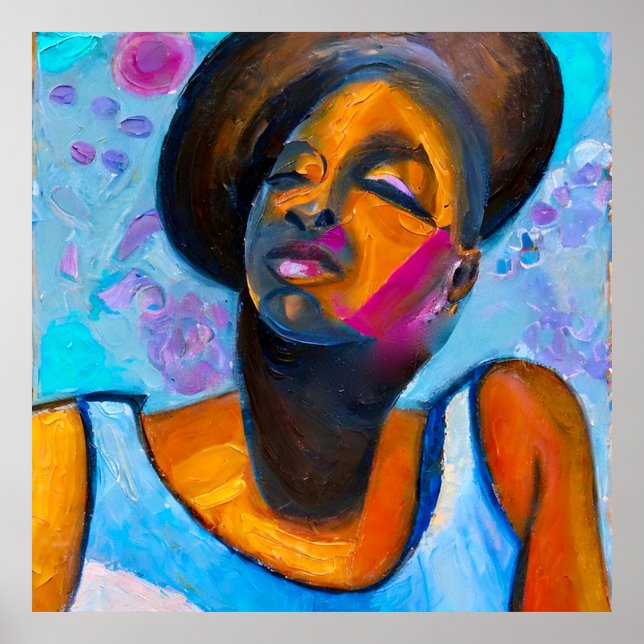 Affiche Princesse Nubienne Puissante femme noire (Devant)