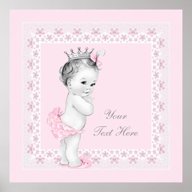 Affiche Princesse rose bébé adorable (Devant)
