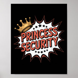 Affiche Princesse Sécurité Rétro Anniversaire Papa & M