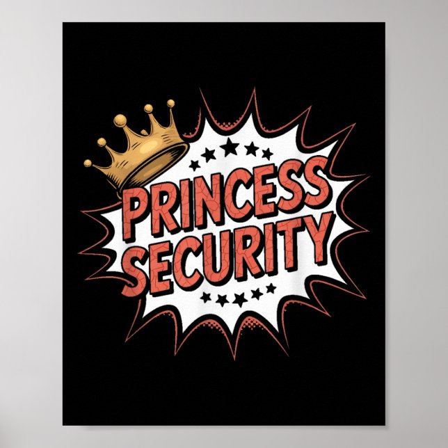 Affiche Princesse Sécurité Rétro Anniversaire Papa &amp; M (Devant)
