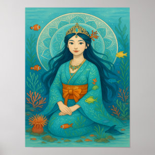Affiche Princesse sous-marine à Kimono