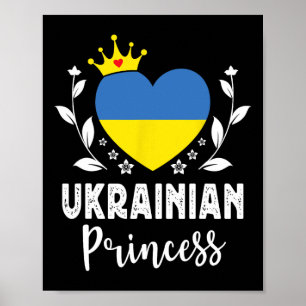 Affiche Princesse ukrainienne Drapeau ukrainien Fière Ukra