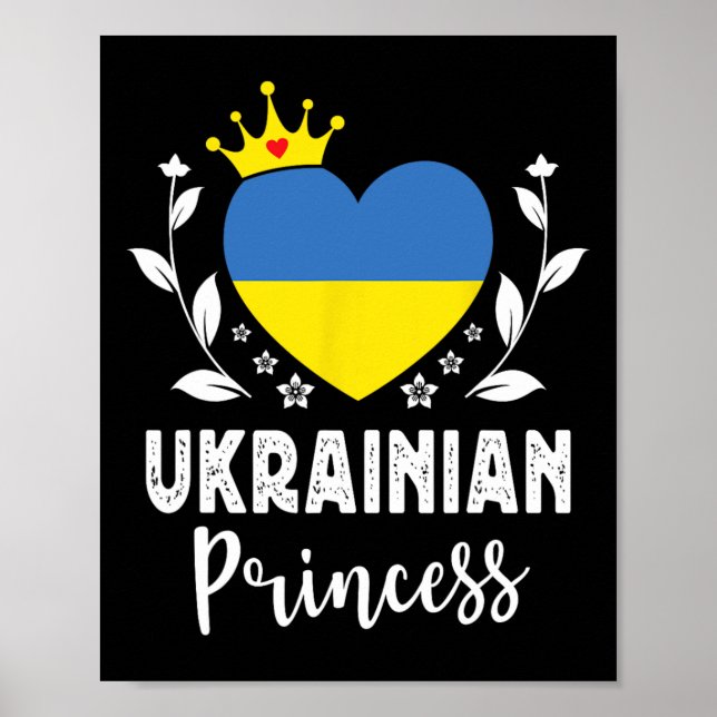 Affiche Princesse ukrainienne Drapeau ukrainien Fière Ukra (Devant)