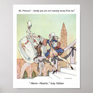 Affiche princesse volante et prince choqué Kay Nielsen