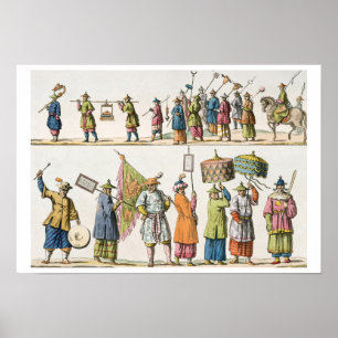 Affiche Principaux préposés du proc de l'empereur chinois