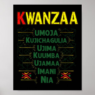 Affiche Principes de Kwanzaa Célébration afro-américain He