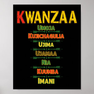 Affiche Principes de Kwanzaa Célébration afro-américain He