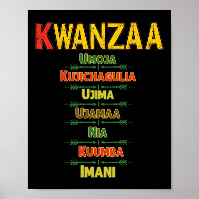Affiche Principes de Kwanzaa Célébration afro-américain He (Devant)