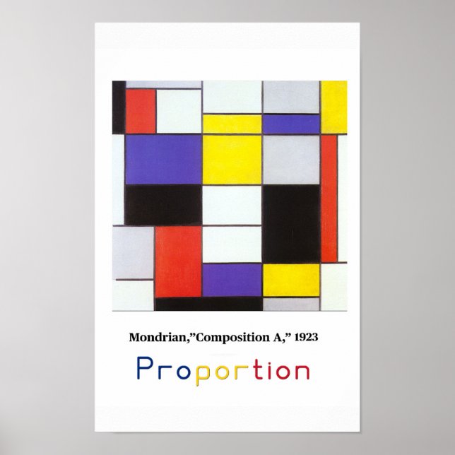 Affiche Principes de l'art - Proportion, Mondrian (Devant)
