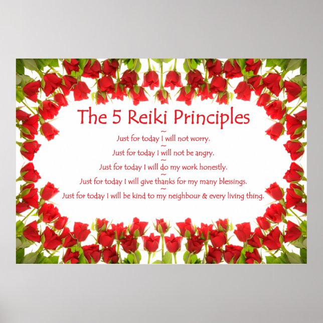 Affiche Principes de Reiki avec Rose (Devant)
