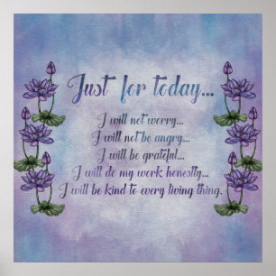 Affiche Principes de Reiki - Préceptes de Reiki